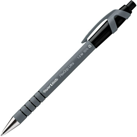 Black 5 Pack School Work PaperMate Flexgrip Ultra Ball Pen  Medium Tip 1.0 mm 